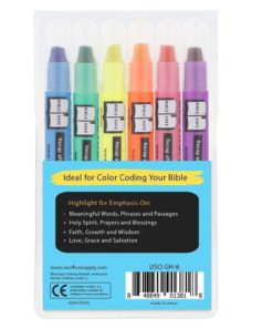 Alternative view of U.S. Office Supply Bible Safe Gel Highlighters - 6 Bright Neon Highlight Colo..