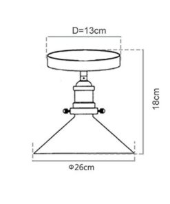 Ecopower Industrial Mini Edison Ceiling Light 1-Light 11 182299377520 5