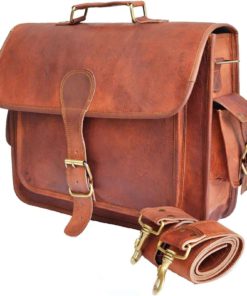 Alternative view of Mens Genuine Leather Messenger Bag For 15.6" Laptop Shoulder Bag Briefcase Sa..