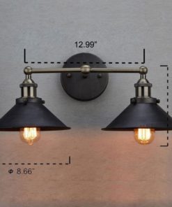 Alternative view of Claxy Ecopower Industrial Edison Simplicity 2 Light Wall Mount Light Sconces ..