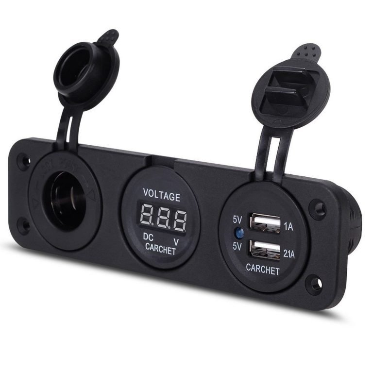 Zowaysoon Pjh-Rs-0377 Car Digital Voltmeter Dual Usb 2 Port Power Socket Thr..