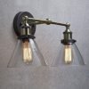 Claxy Ecopower Simplicity Industrial Edison Antique Glass 2-Light Wall Sconce.. 6 182299382600 0