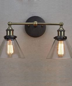 Claxy Ecopower Simplicity Industrial Edison Antique Glass 2-Light Wall Sconce.. 9 182299382600 2