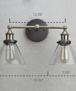 Claxy Ecopower Simplicity Industrial Edison Antique Glass 2-Light Wall Sconce.. 12 182299382600 5