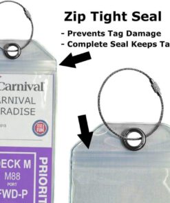 Cruise Tags Luggage Etag Holders Zip Seal & Steel Loops Thick Pvc 8 182299387764 2