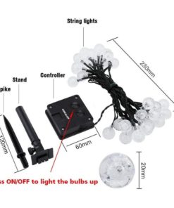 Gdealer Waterproof 30 Led Crystal Ball Solar String Lights 20 Feet (6 Meters).. 8 182299390719 1