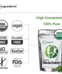 Micro Ingredients Natural Organic Stevia Extract Powder - Zero Calorie Natura.. 5 182299393303 1