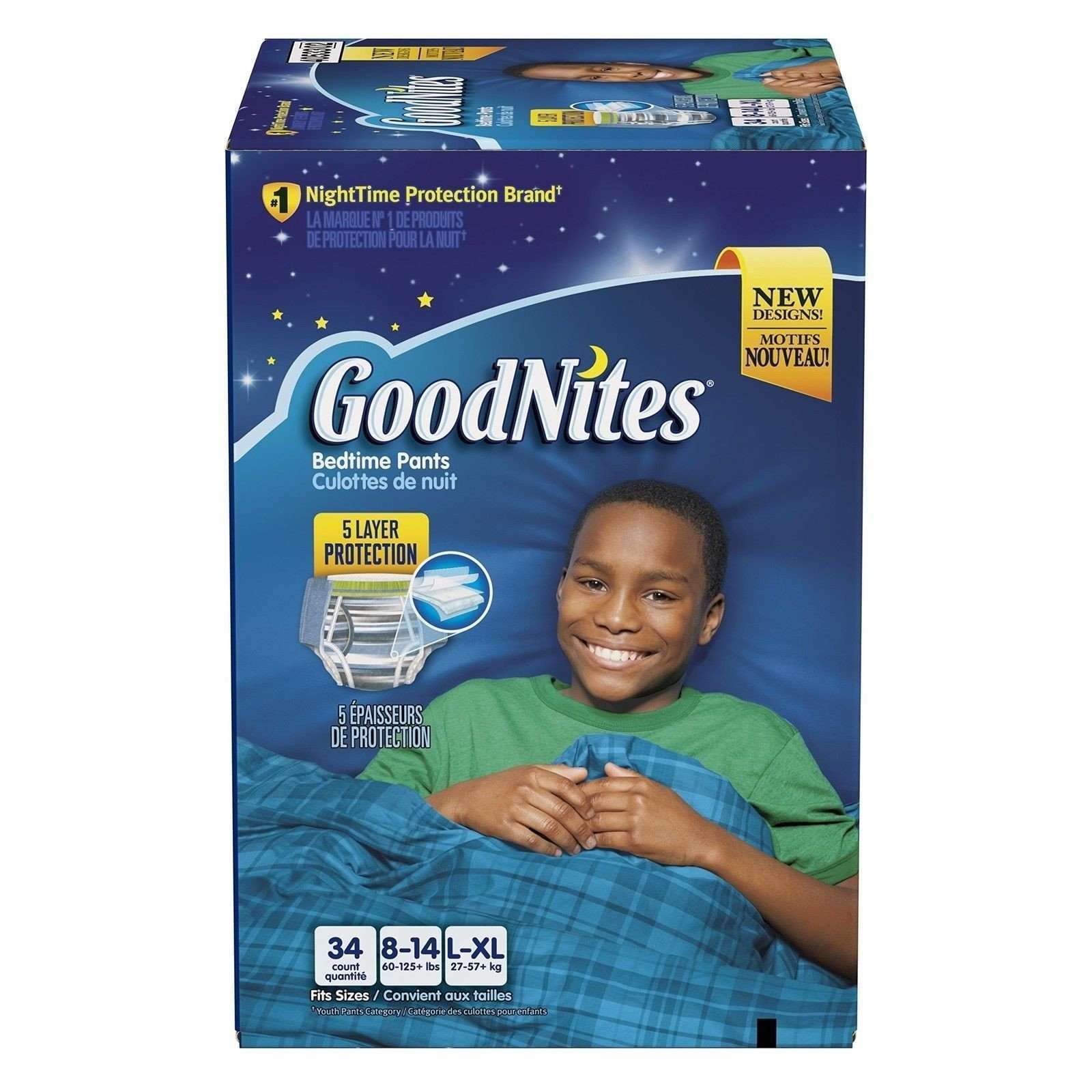 GoodNites Bedtime Pants for Boys, Size Large/Extra Large, 34 Count Product ...