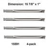 15591 (4-Pack) Universal Stainless Steel Tube Burner Replacement For Charbroi..