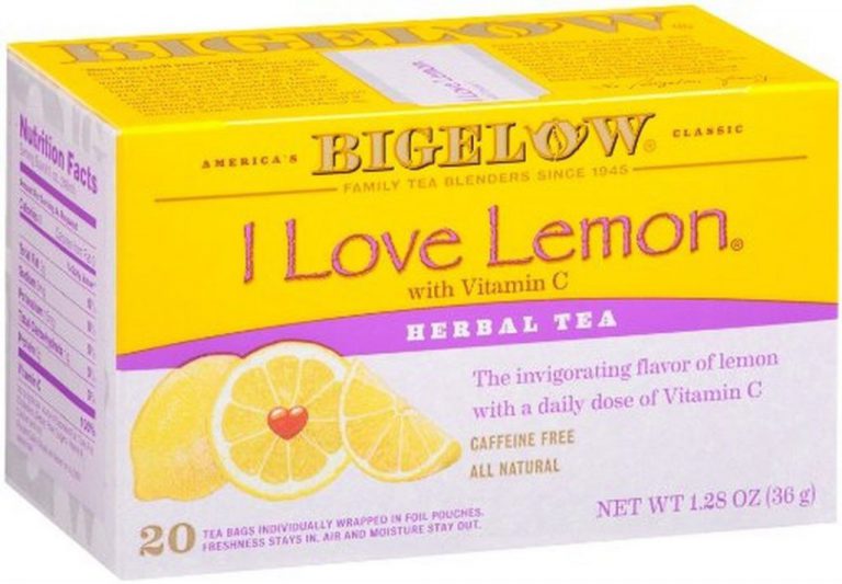 Bigelow I Love Lemon Herbal Tea 20-Count Boxes (Pack Of 6)