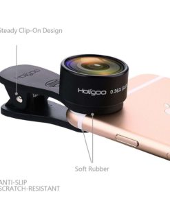 Holigoo Premium Clip-On Cell Phone Lens Kit Wide-Angle Lens 0.36X + Fisheye 1.. 9 182299429153 2