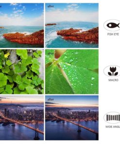 Holigoo Premium Clip-On Cell Phone Lens Kit Wide-Angle Lens 0.36X + Fisheye 1.. 11 182299429153 4