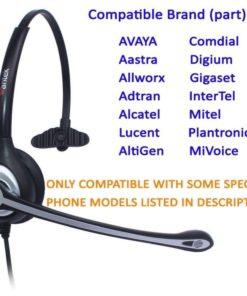Wantek Corded Telephone Headset Mono W/ Noise Canceling Mic For Avaya Aastra .. 4 182299435926 3