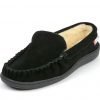 Alpine Swiss Sabine Womens Suede Shearling Slip On Moccasin Slippers Black 17 182299438848 0