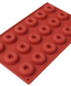 Ozera Silicone Mini Donut Pan, 18 Cavity Doughnut Baking Mold Tray - Muffin Cups, Cake Mold, Biscuit Mold, Red 7 182311922809 1