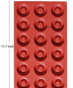 Ozera Silicone Mini Donut Pan, 18 Cavity Doughnut Baking Mold Tray - Muffin Cups, Cake Mold, Biscuit Mold, Red 8 182311922809 2