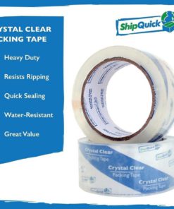 Crystal Clear Packing Tape (6 Pack) With Dispenser - Shipquick Packaging Tape.. 12 182311924467 5