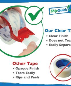 Crystal Clear Packing Tape (6 Pack) With Dispenser - Shipquick Packaging Tape.. 13 182311924467 6