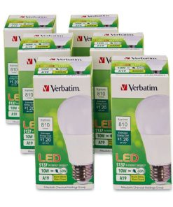 Alternative view of Verbatim A19 6-Pack Warm White 3000K Led Bulb Replaces 60W Non-Dimmable 99072