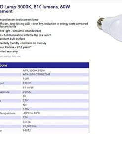 Verbatim A19 6-Pack Warm White 3000K Led Bulb Replaces 60W Non-Dimmable 99072 5 182312011272 2