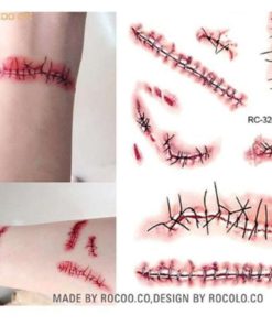 Alternative view of Guangqi 10Pcs Wounds Temporary Tattoos Halloween Zombie Scars