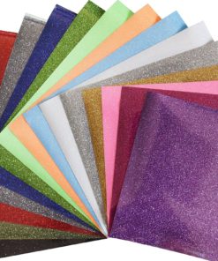 Fame Crafts Glitter Heat Transfer Vinyl (Htv) 12" X 10" 15-Color Starter Bundle 6 182312017584 2