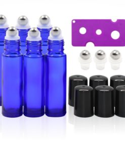 Pack Of 6 10Ml Cobalt Blue Glass Roll On Bottles With Stainless Steel Roller .. 8 182312025088 1