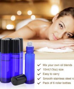 Pack Of 6 10Ml Cobalt Blue Glass Roll On Bottles With Stainless Steel Roller .. 12 182312025088 5