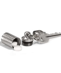 Alternative view of Cielo Pill Holders - Petite Slim Single Chamber Stainless Steel Keychain Pill..