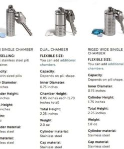 Cielo Pill Holders - Petite Slim Single Chamber Stainless Steel Keychain Pill.. 10 182312028697 4