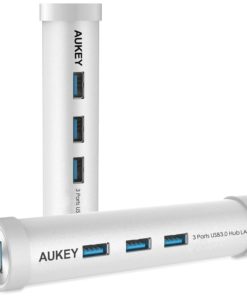Aukey Usb C Hub With 3 Usb 3.0 Ports 1 Ethernet Port Silver Aluminum Body For.. 9 182312030347 1