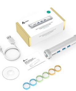 Aukey Usb C Hub With 3 Usb 3.0 Ports 1 Ethernet Port Silver Aluminum Body For.. 14 182312030347 6