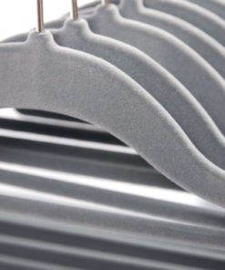 Alternative view of Cresnel Non-Slip Velvet Clothes Hanger - Set Of 50 - Heavy Duty - Gray