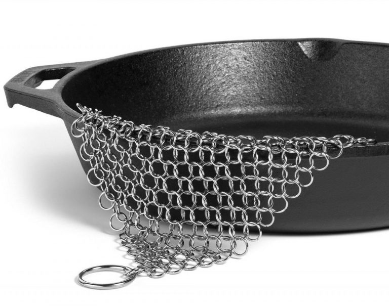 Hudson Essentials Cast Iron Cleaner Xl 7X7 Premium Stainless Steel Chainmail ..