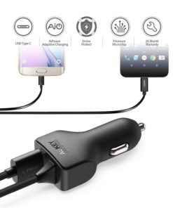 Alternative view of Aukey Car Charger With Aipower Usb-A Port & Attached 3.3Ft Usb-C Connector Fo..
