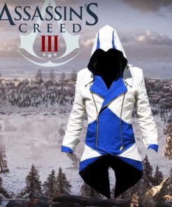 Alternative view of Ykc Assassin's Creed 3 Connor Kenway Unisex Hoodie Jacket Cosplay Black/Blue