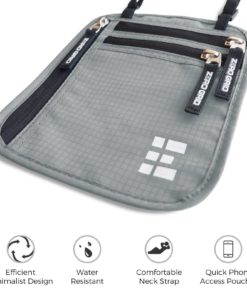 Zero Grid Neck Wallet W/Rfid Blocking- Concealed Travel Pouch & Passport Holder 9 182312048502 2