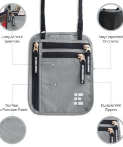 Zero Grid Neck Wallet W/Rfid Blocking- Concealed Travel Pouch & Passport Holder 11 182312048502 4