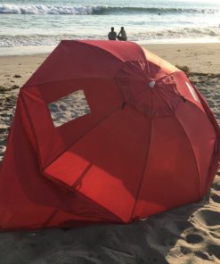 New Apontus Portable Beach Weather Shelter Umbrella Sand Sun Shade Outdoor Red 7 182312048814 3