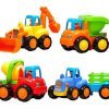 Set Of 4 Cartoon Friction Powered Play Vehicles For Toddlers - Dump Truck Cem.. 5 182312054539 0