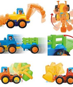 Alternative view of Set Of 4 Cartoon Friction Powered Play Vehicles For Toddlers - Dump Truck Cem..