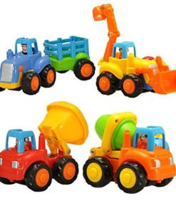 Set Of 4 Cartoon Friction Powered Play Vehicles For Toddlers - Dump Truck Cem.. 8 182312054539 2