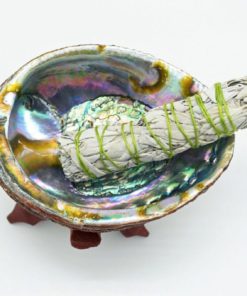 Smudging Kit With Abalone Shell Wooden Tripod White Sage Smudge Stick (Large) 4 182312054563 1