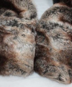 3 In 1 Function Brown Wolf Faux Fur Full Animal Hood Hat Winter Warmer Cap New 5 182312062568 2