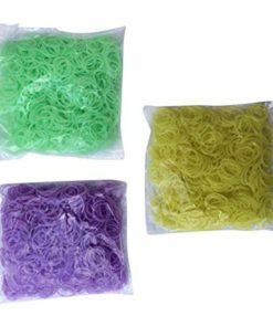 3000 Glow In The Dark Rainbow Colored Loom Bands Refill Kit - 6 Vibrant Neon .. 6 182312081954 1