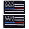 2 Pieces Tactical Usa Flag Patches -Thin Red And Blue Line Velcro American Fl.. 3 182312085507 0