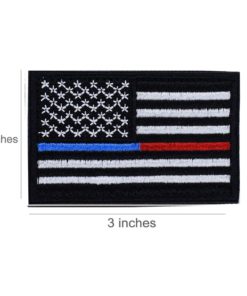Alternative view of 2 Pieces Tactical Usa Flag Patches -Thin Red And Blue Line Velcro American Fl..
