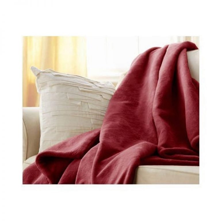 Sunbeam Microplush Electric Heated Throw Blanket Ruby Red