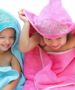 Princess Hooded Kid Towel (Pink) 27.5" X 49" Plush And Absorbent Luxury Bath .. 7 182318814745 2