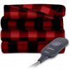 Sunbeam Electric Heated Fleece Throw 50" X 60" Red/Black Plaid 16 182318817519 0